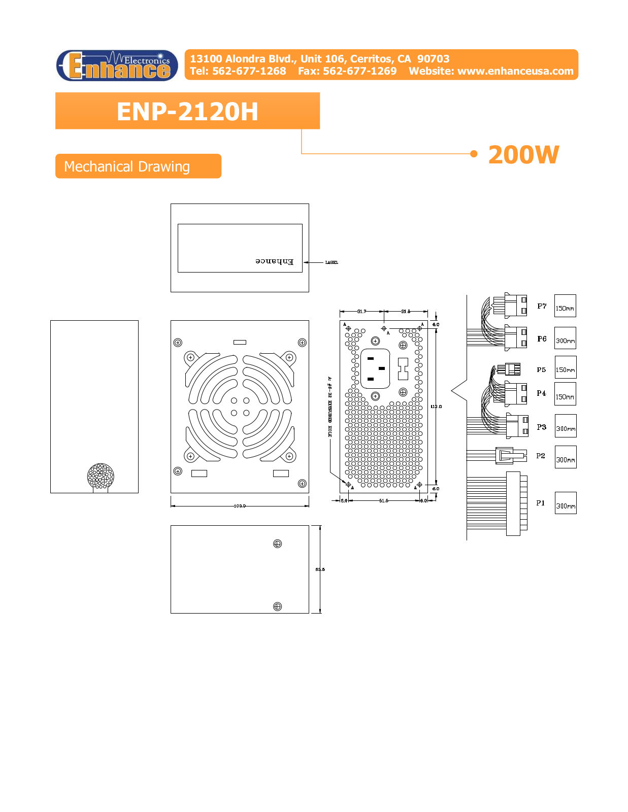 Enhance ENP-2120H MECHANICAL DRAWING