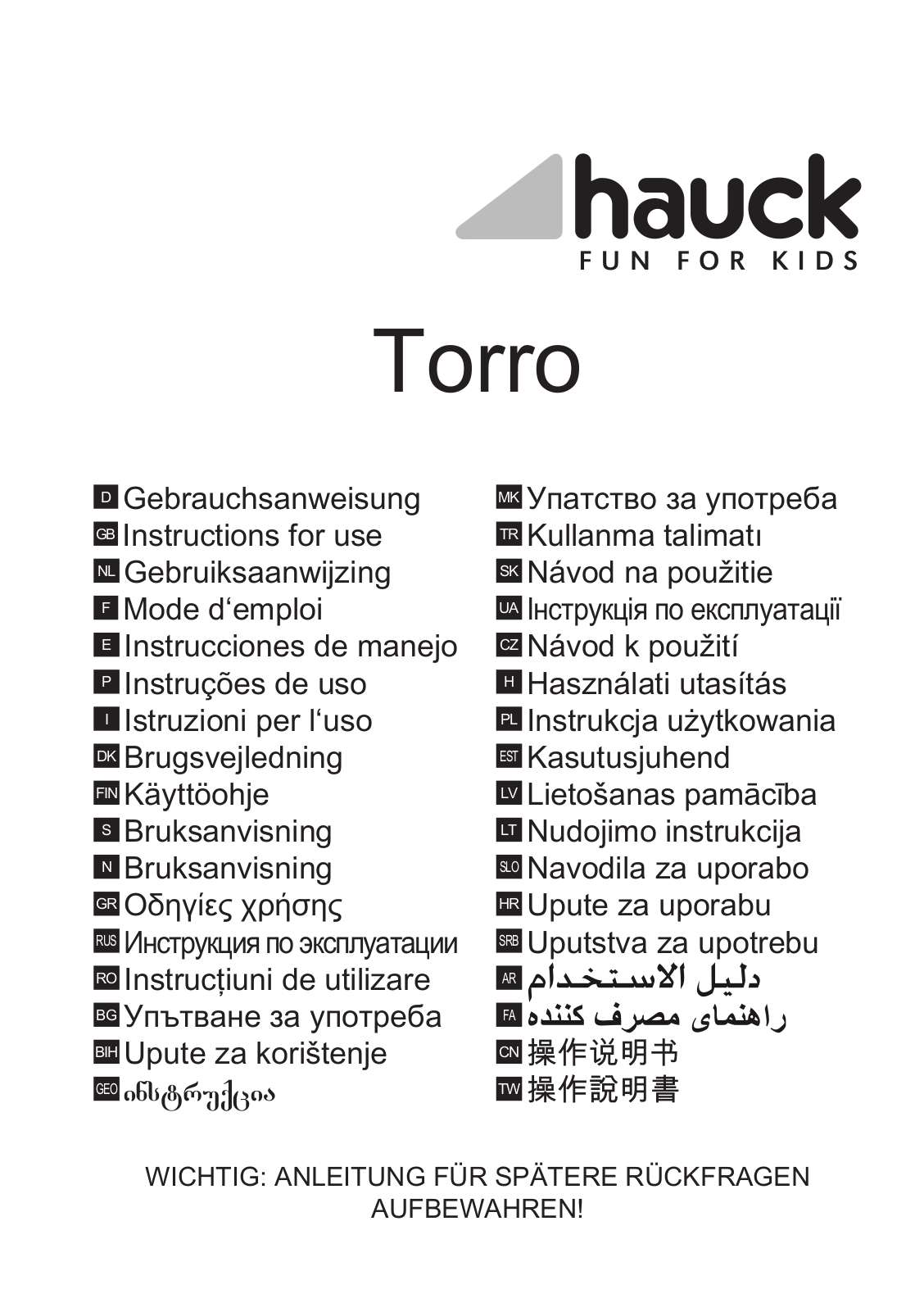 Hauck Torro User Manual