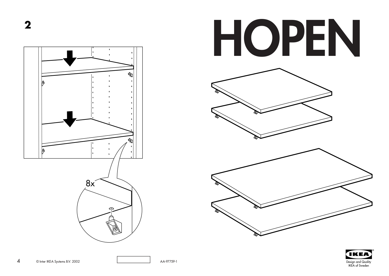 IKEA HOPEN SHELF 2PK Assembly Instruction