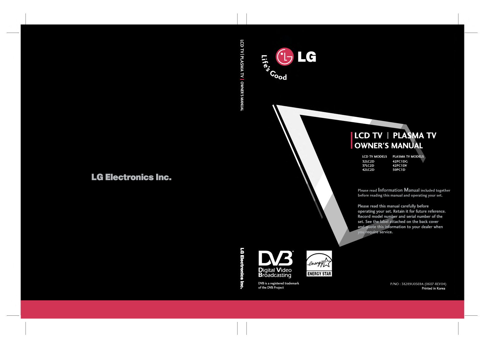 LG 42PC1DG User Manual