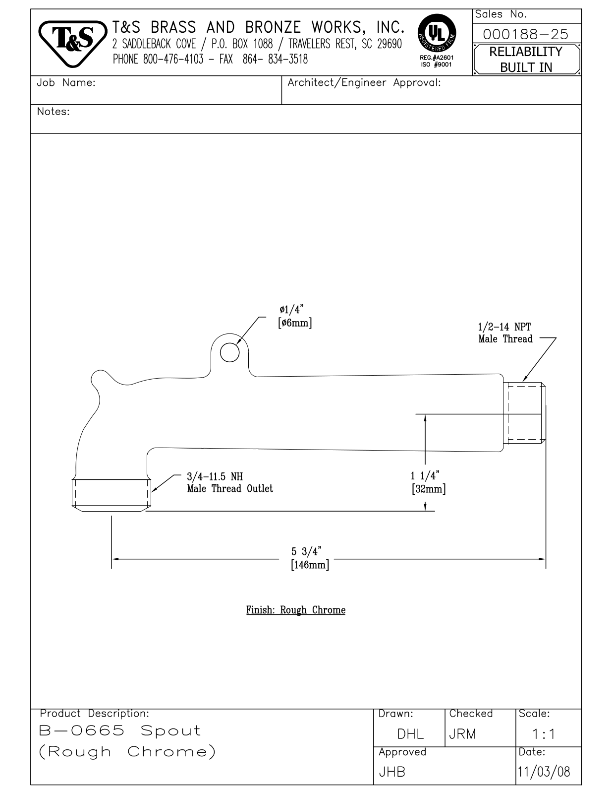 T&S Brass 000188-25 User Manual