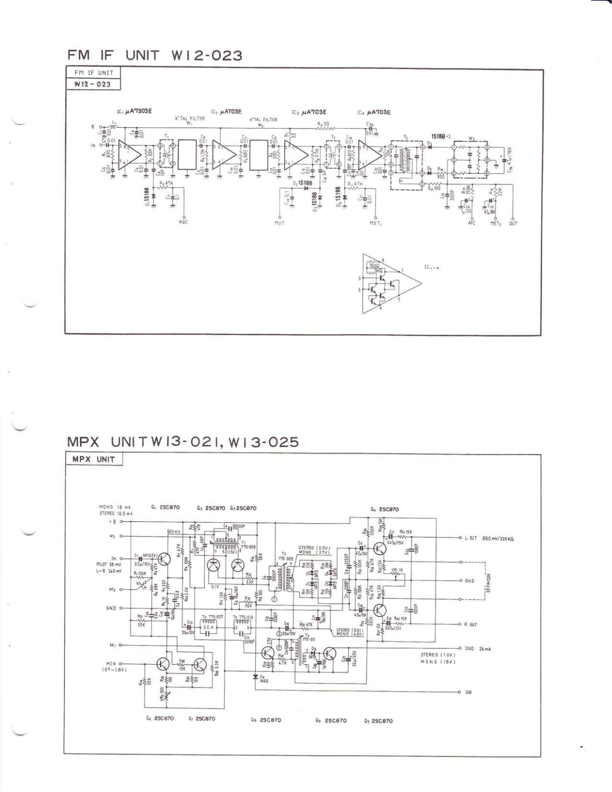 Pioneer W12-023, W13-021, W13-025 Schematic