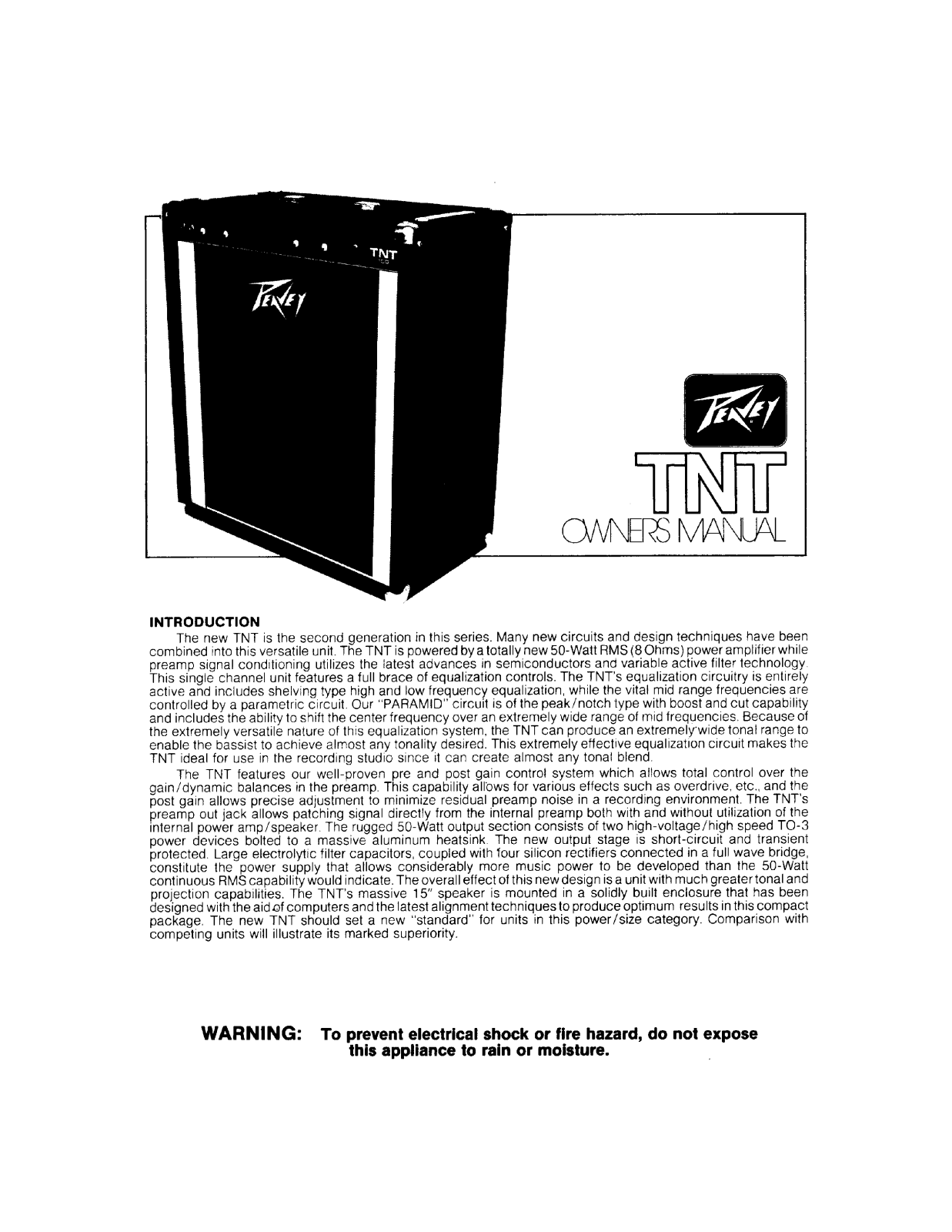 Peavey TNT Owners Manual