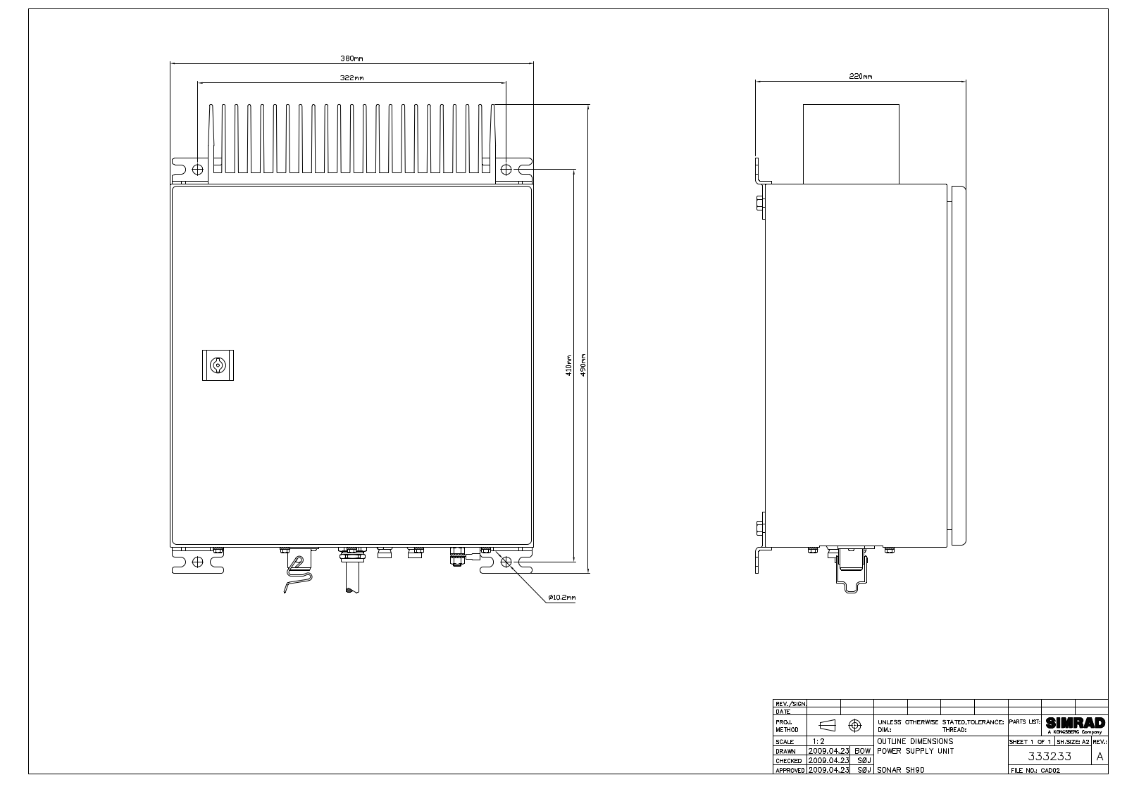 Simrad POWER SUPPLY UNIT Schematics