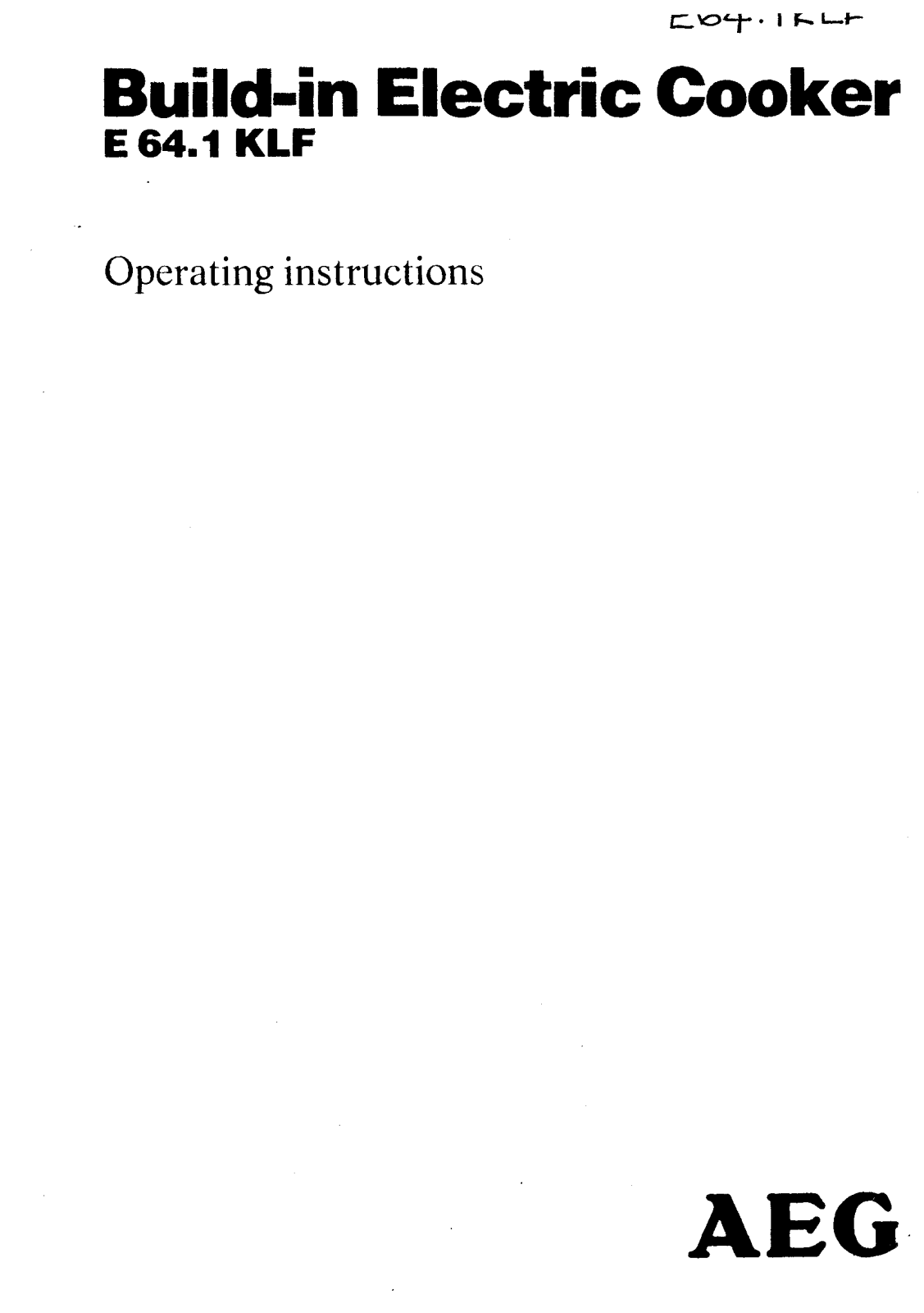 AEG E64.1KLF User Manual