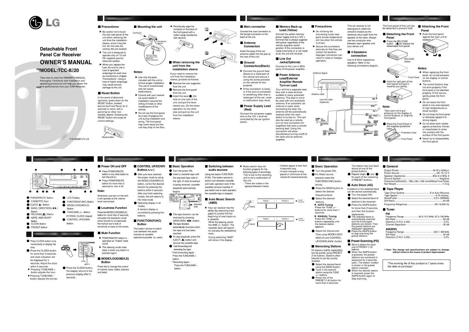 LG TCC-8220 User guide