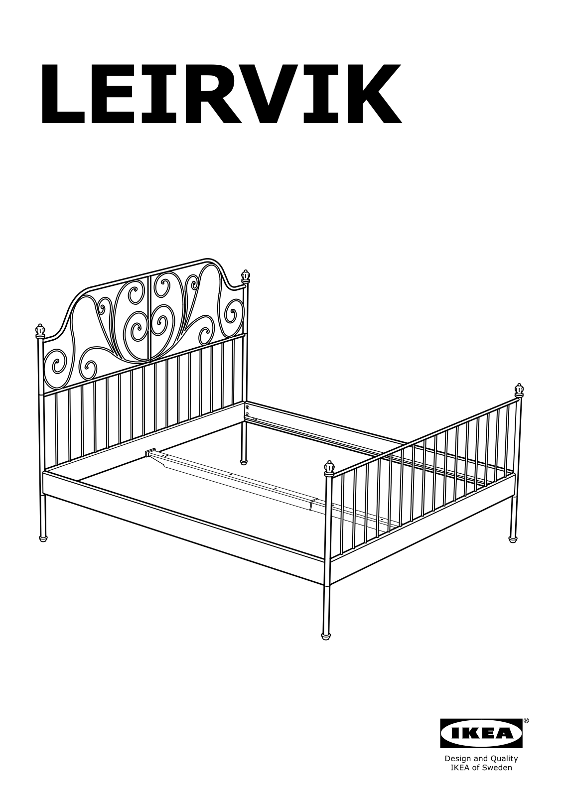 IKEA LEIRVIK head-footboards Assembly Instruction