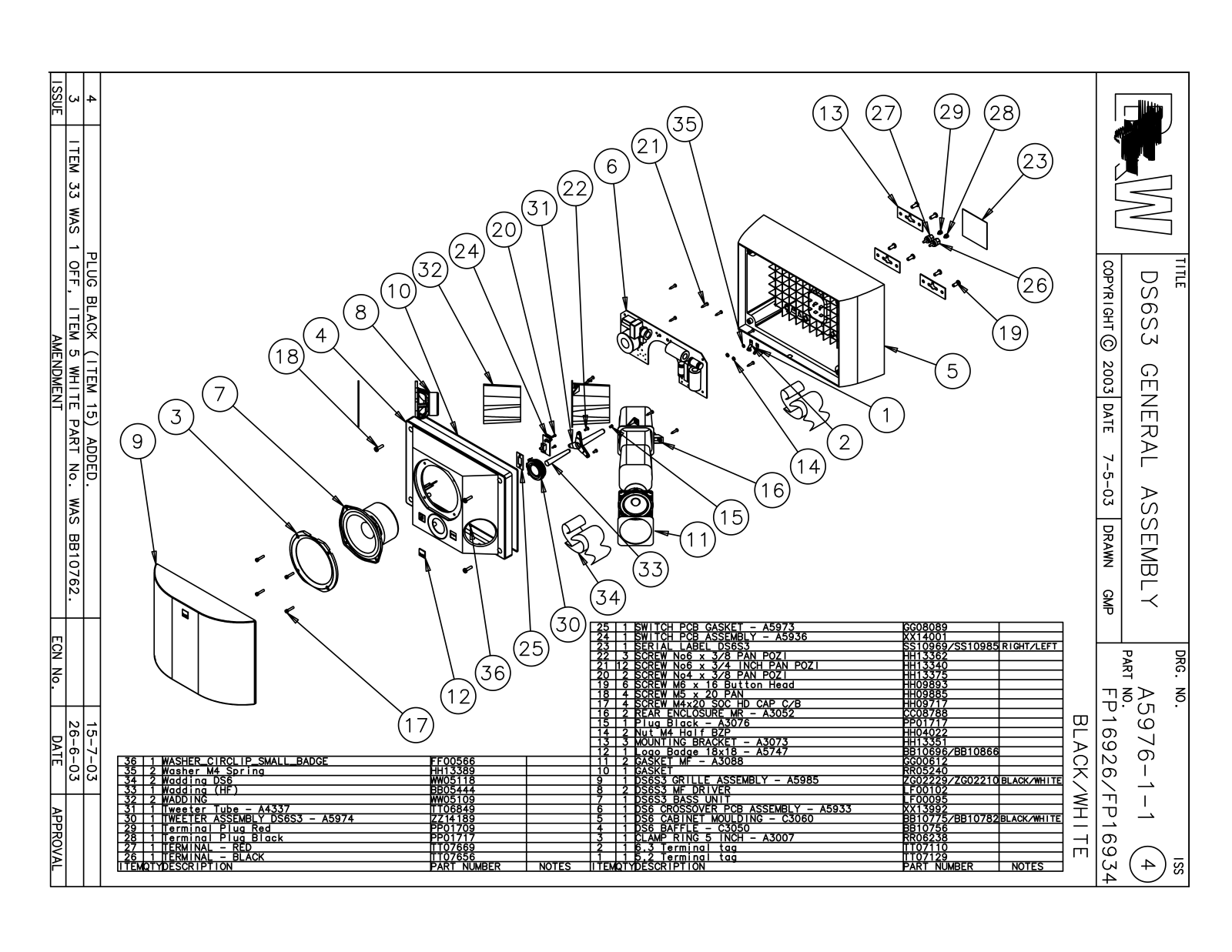 Bowers and Wilkins DS-6 Mk3 Service manual