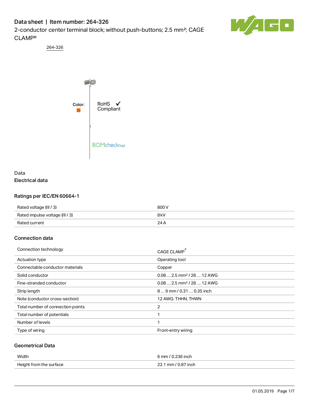 Wago 264-326 Data Sheet