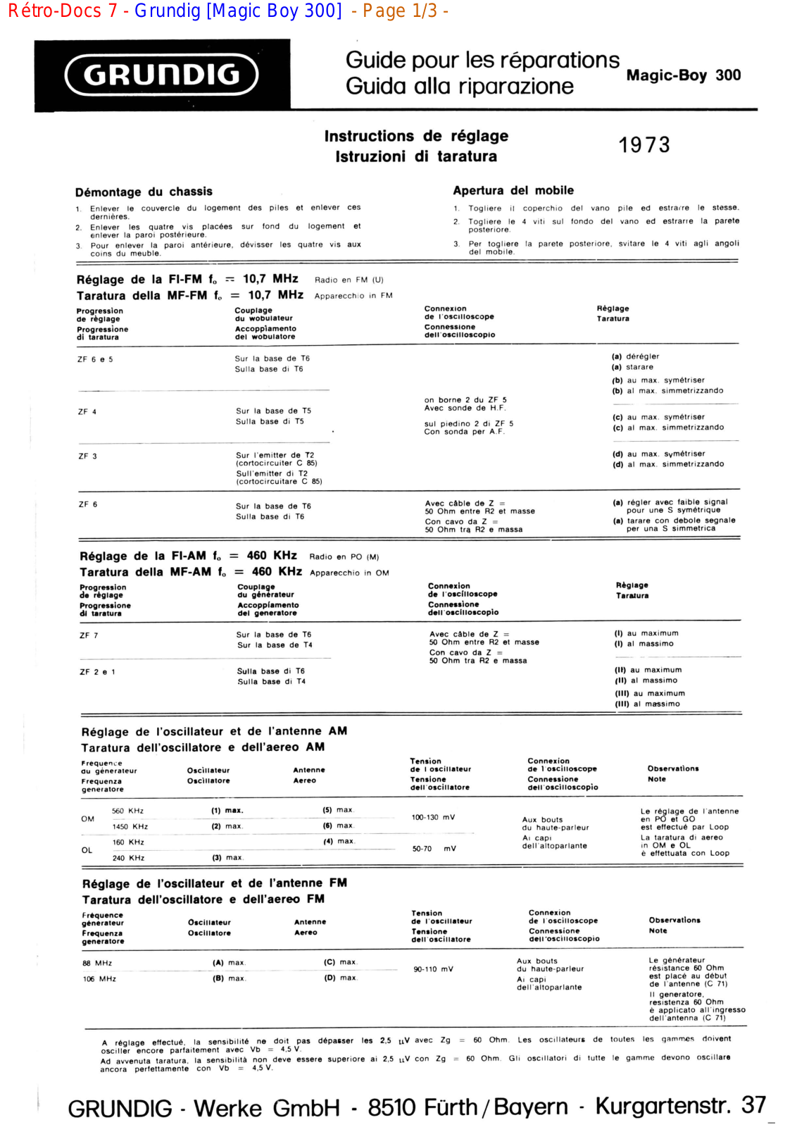 Grundig Magic-Boy-300 Service Manual