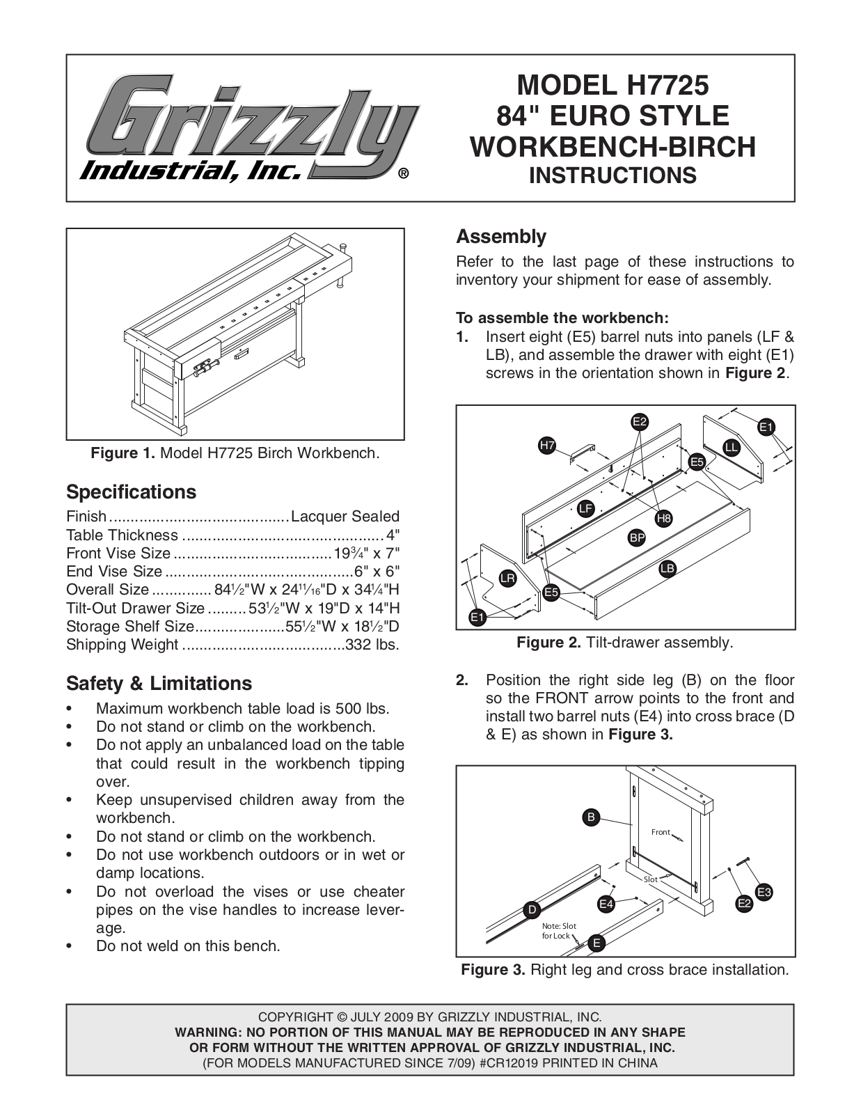 Grizzly H7725 User Manual