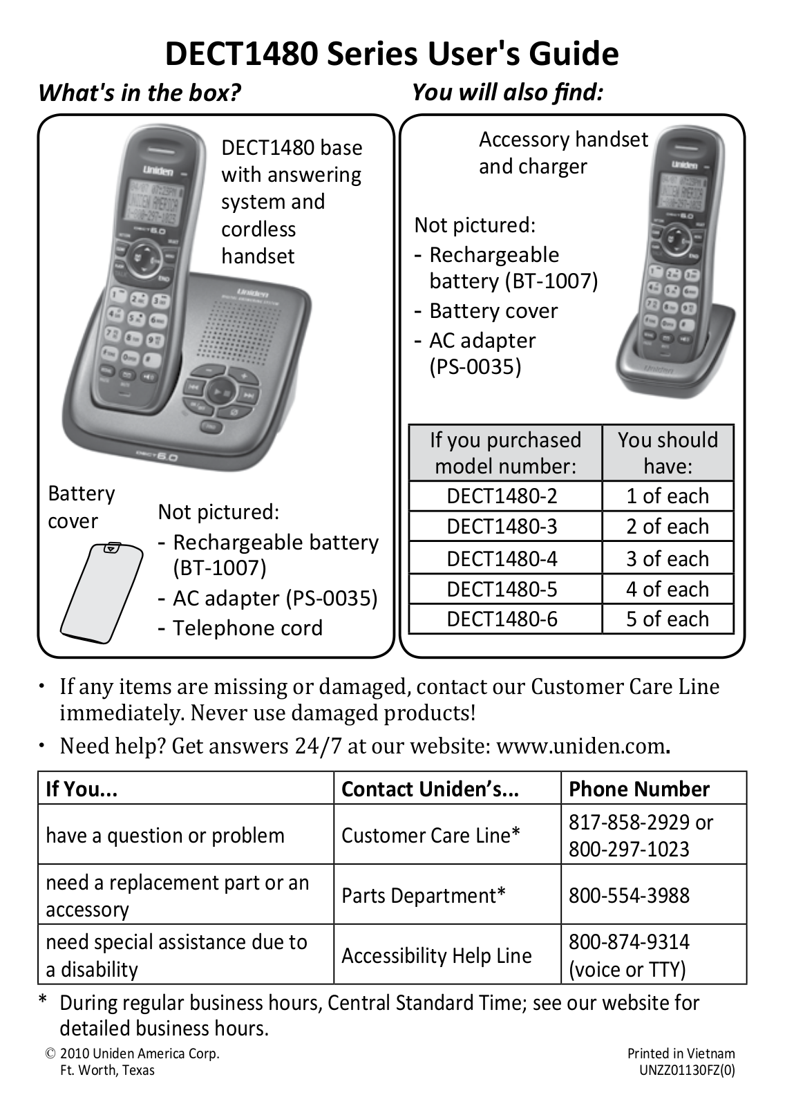 Uniden DECT1480 User Manual