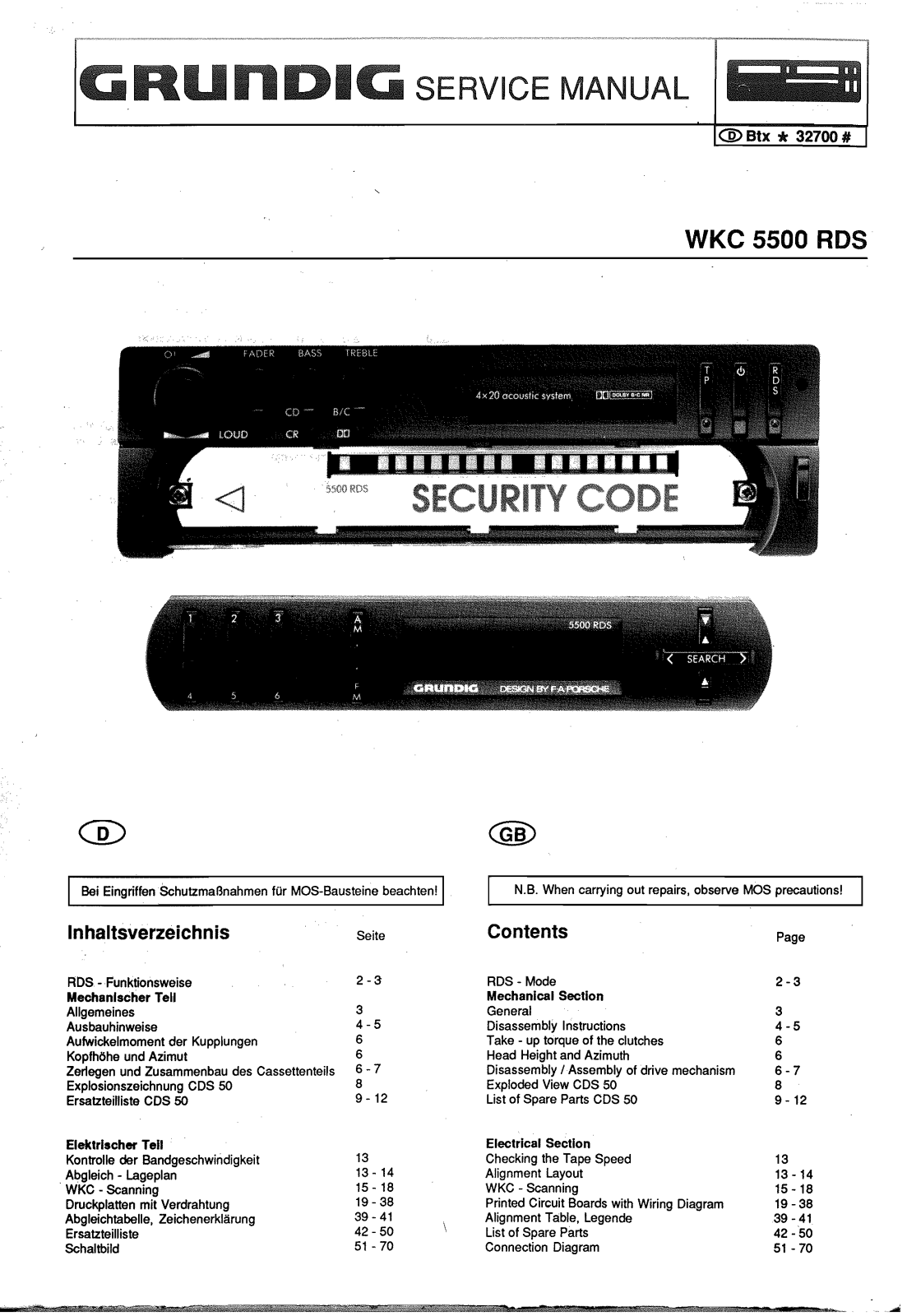 Grundig WKC-5500-RDS Schematic