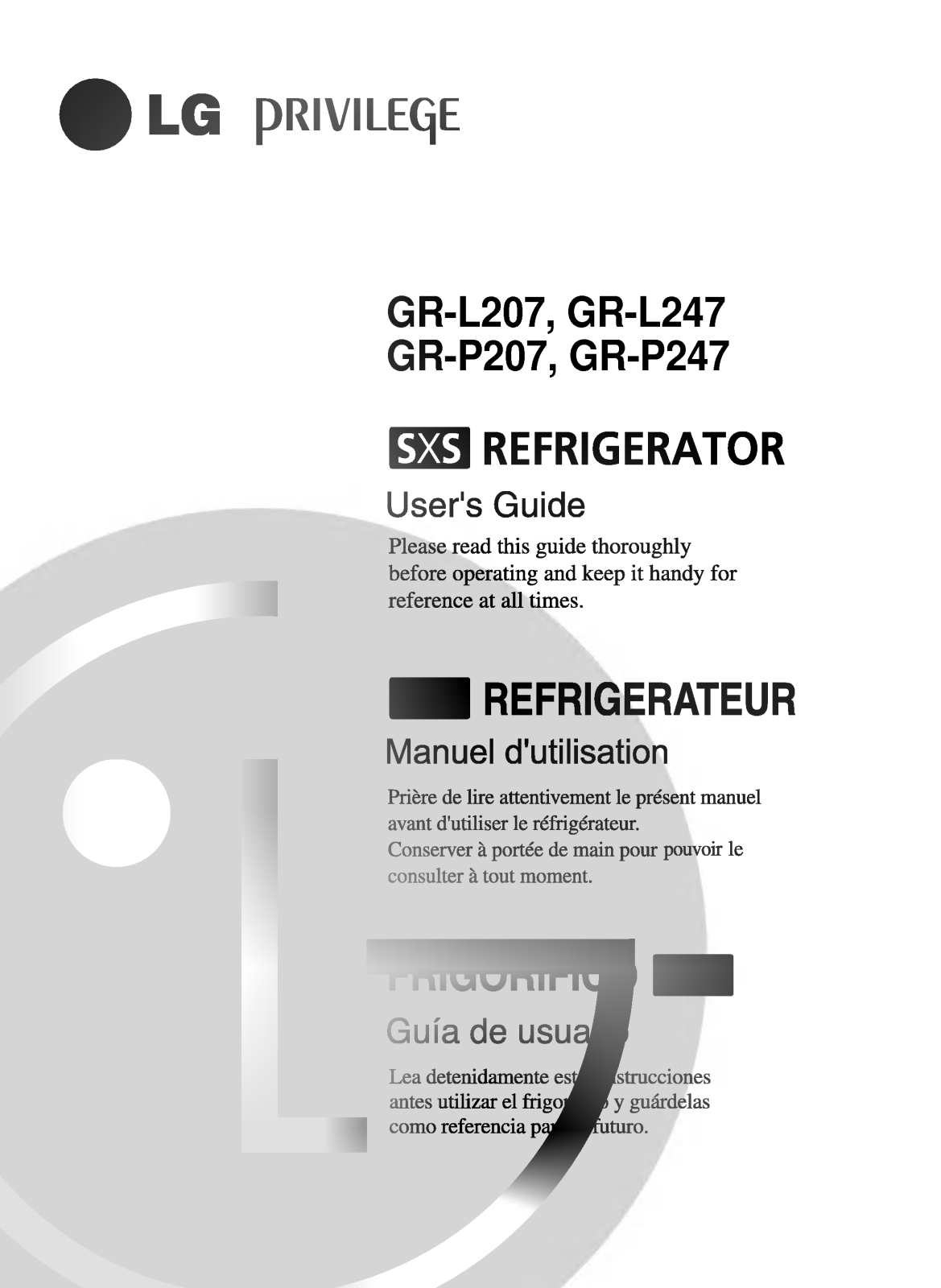 LG GR-L247ER Owner’s Manual