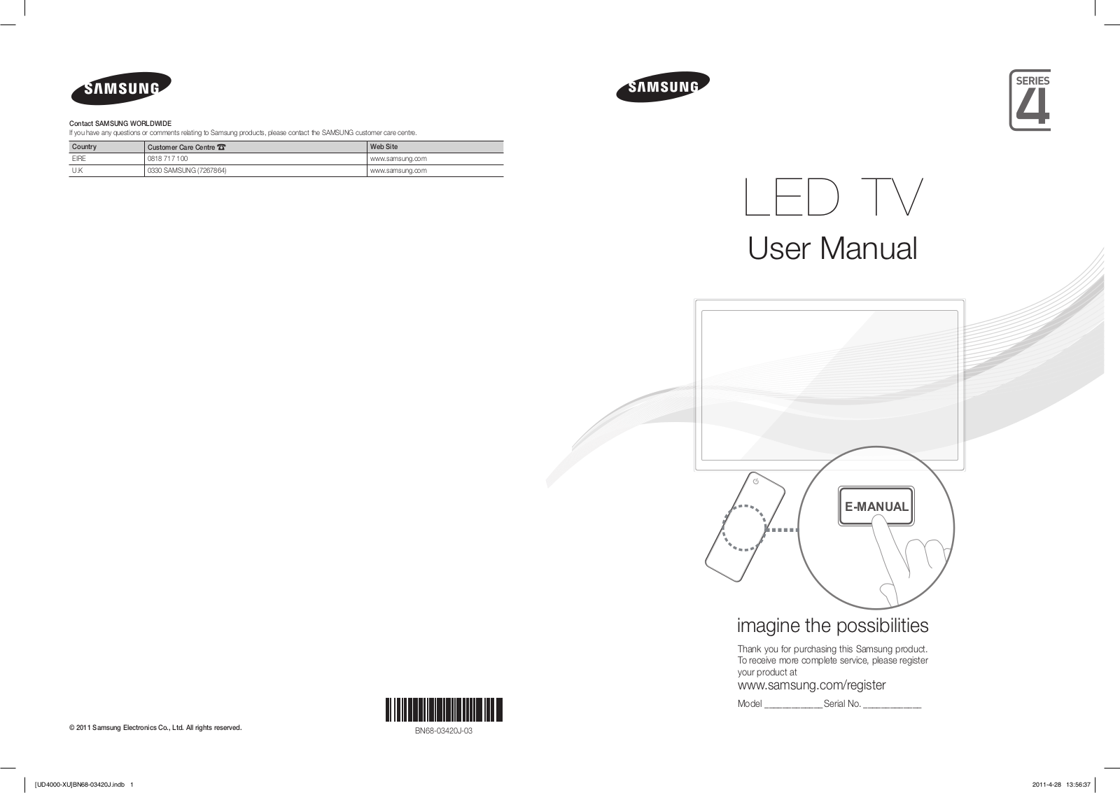 Samsung UE19D4010, UE19D4000NW, UE19D4020, D4010, UE19D4020NW User Manual