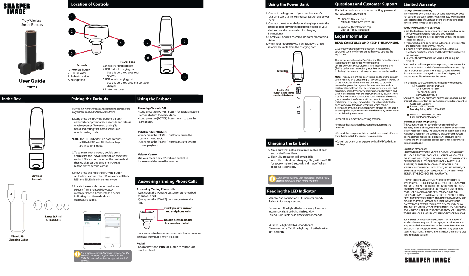 Sharper image STBT12 User Manual