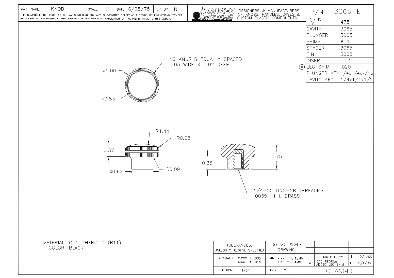 Davies Molding 3065-E Reference Drawing