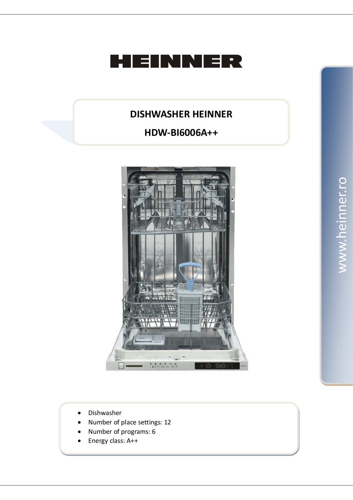 Heinner HDW-BI6006A++ User guide - ManualMachine.com