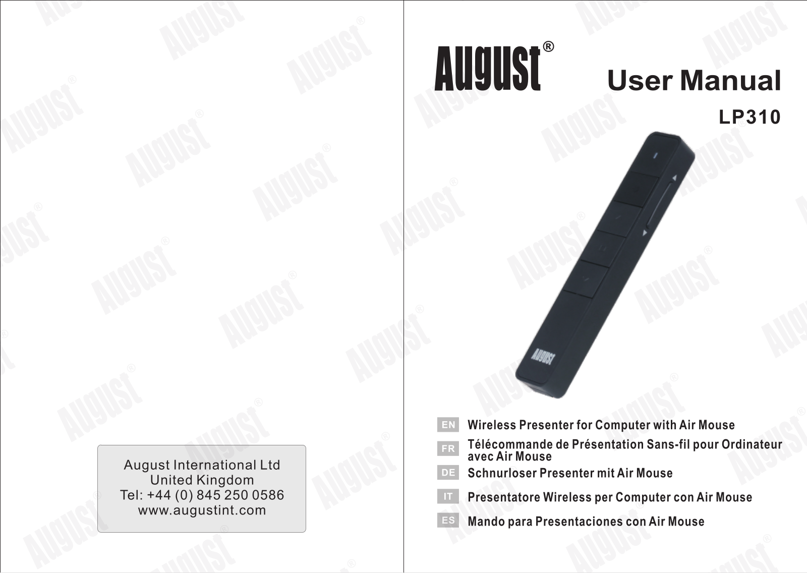 August LP310B operation manual