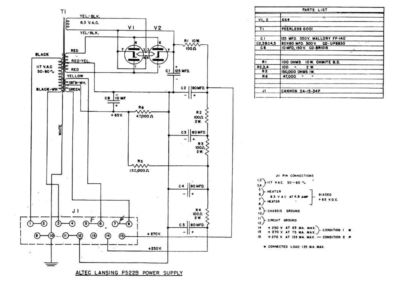 Altec Lansing 522B Schematic