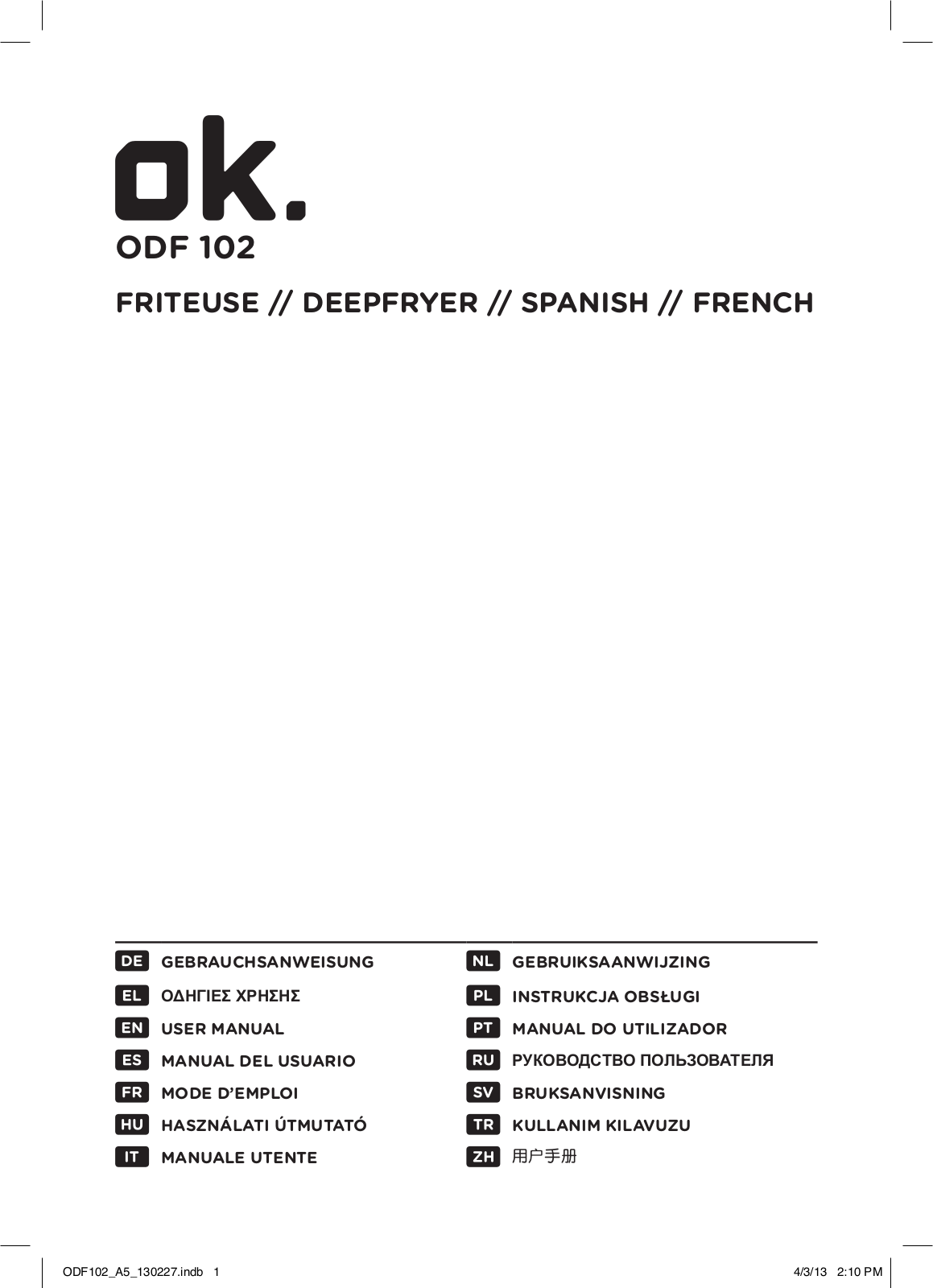 OK ODF 102-W User Manual