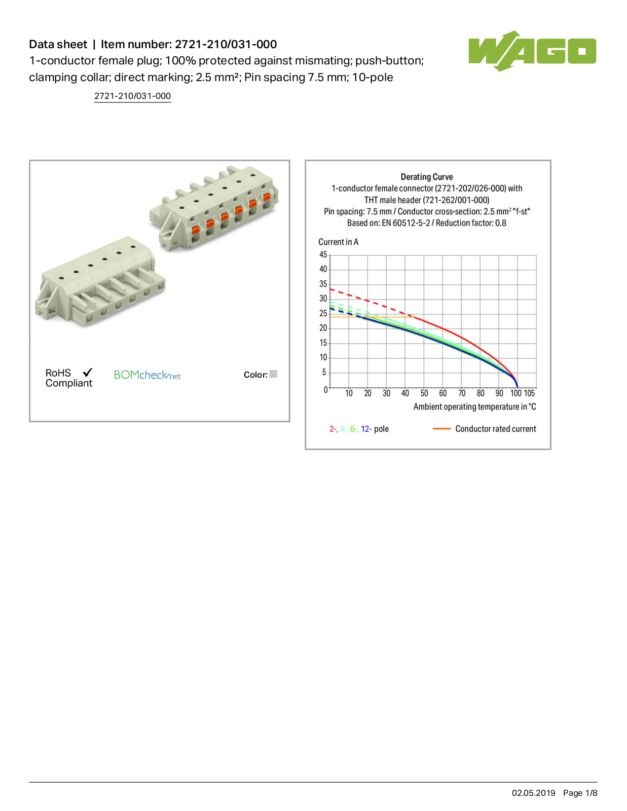 Wago 2721-210/031-000 Data Sheet