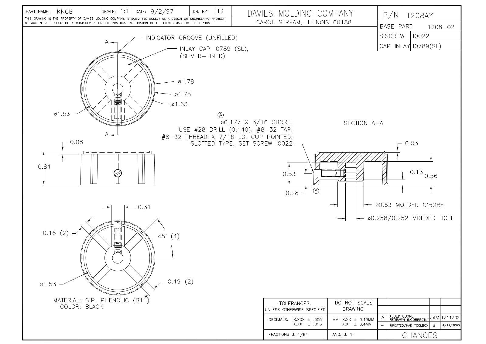 Davies Molding 1208AY Reference Drawing