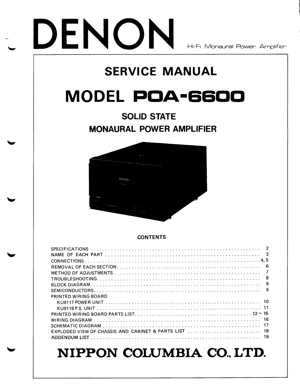Denon POA-6600 Service Manual