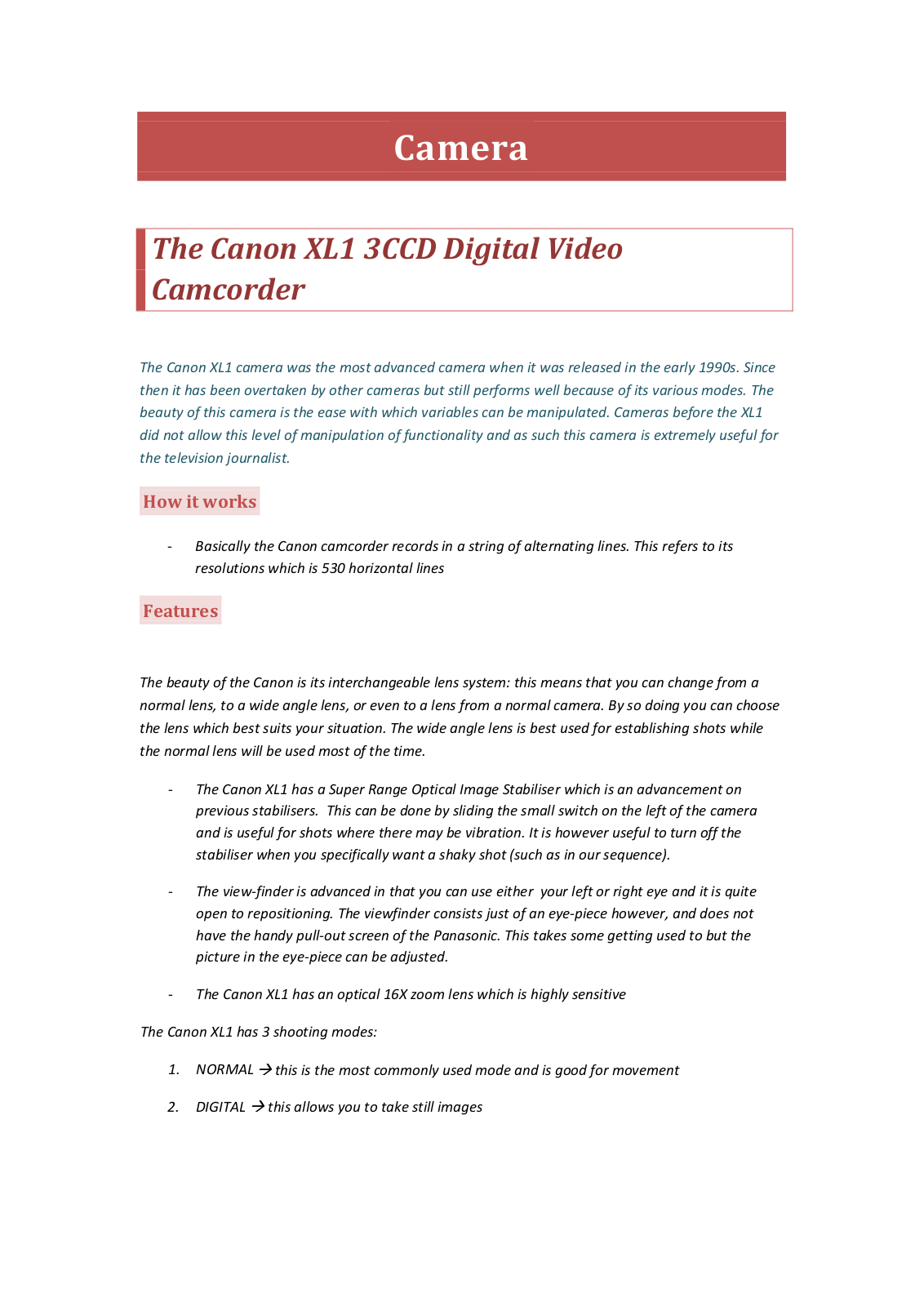 Canon XL1 3CCD User Manual