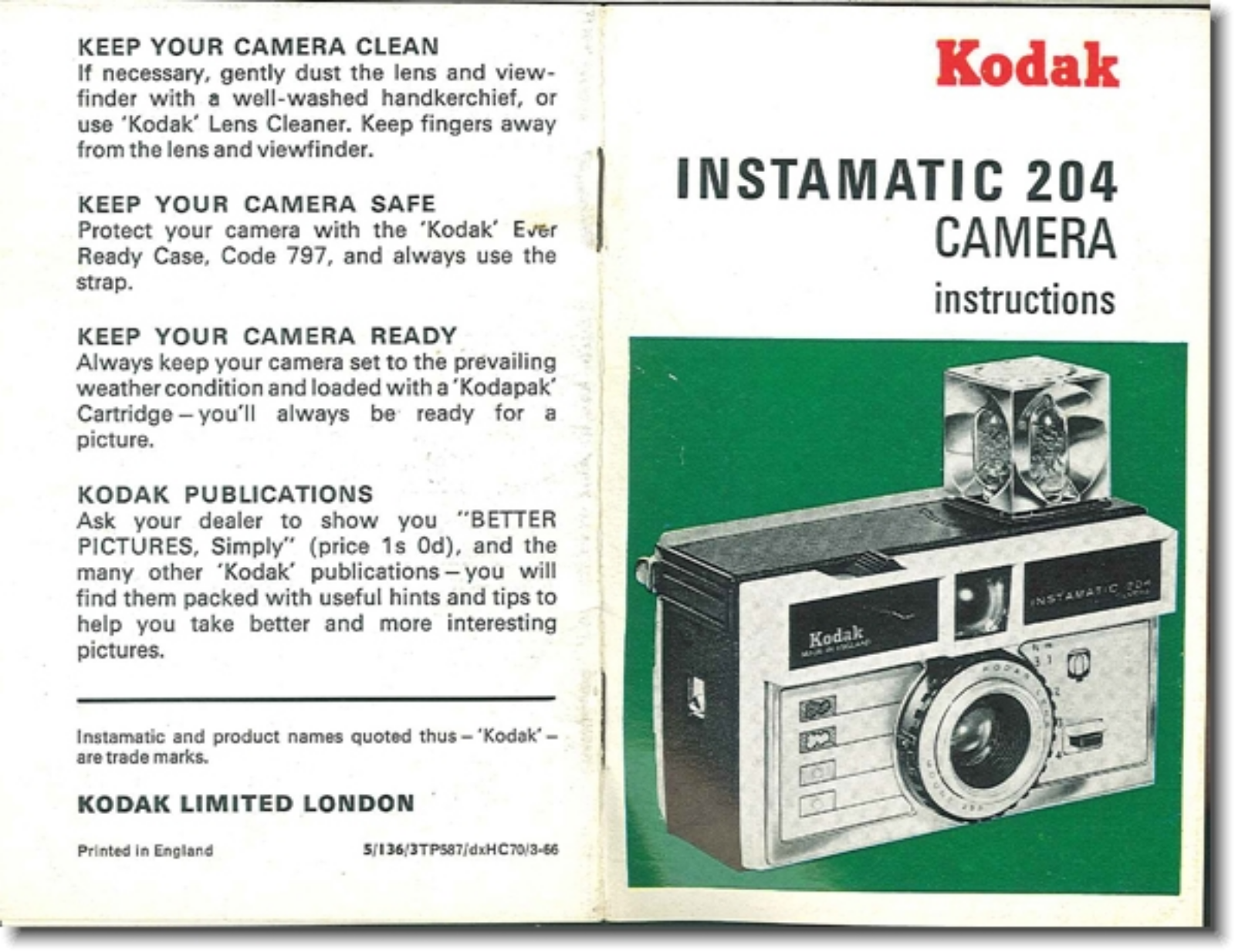 Kodak Instamatic 204 Instruction Manual