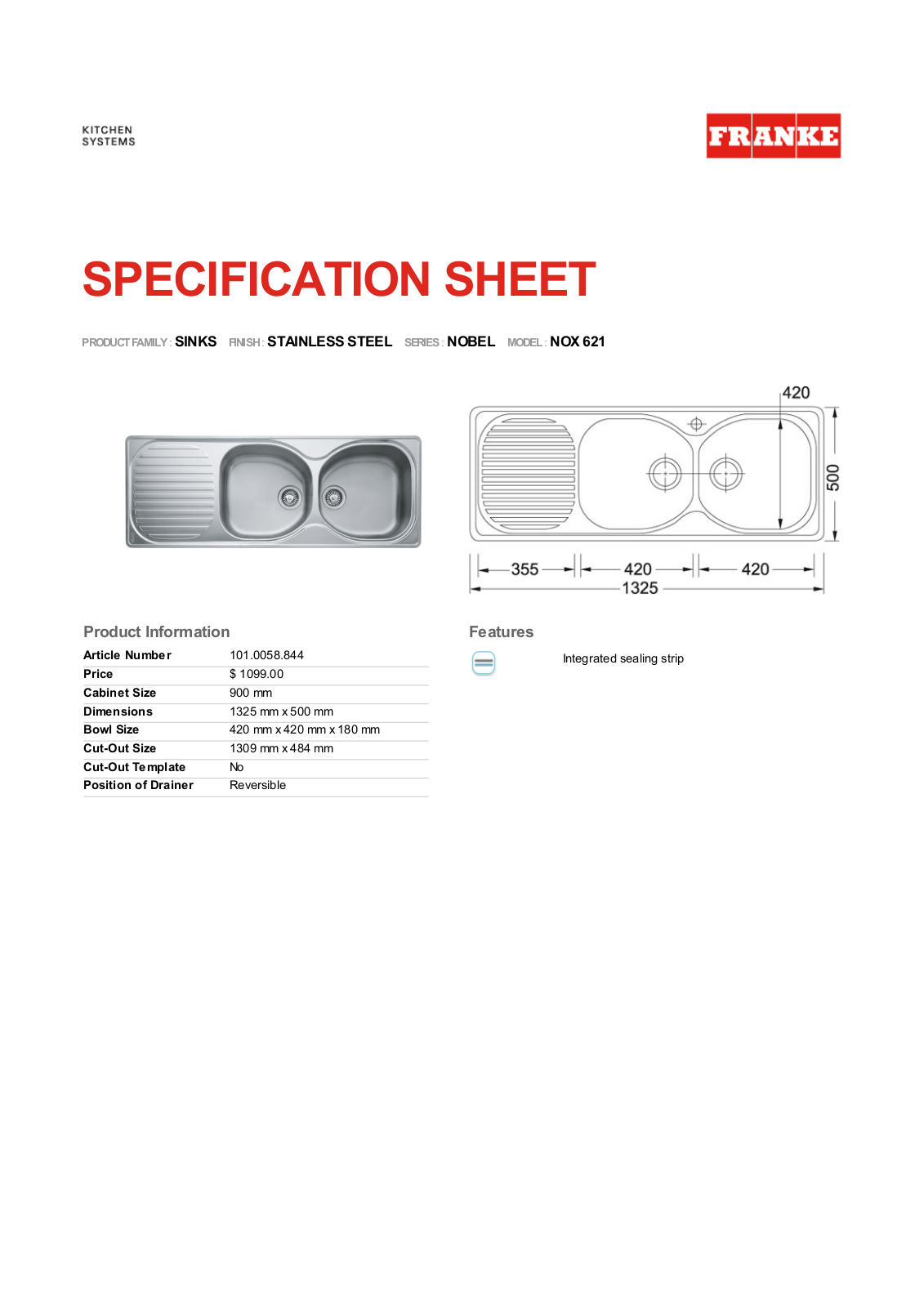 Franke Foodservice NOX 621 User Manual