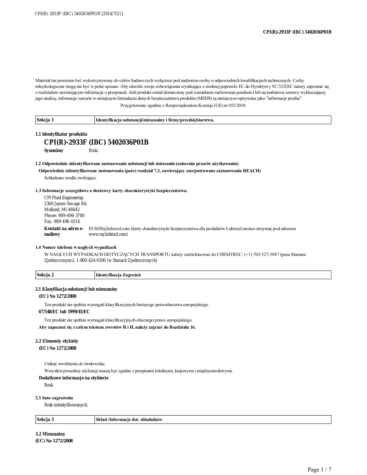 Danfoss CPI(R)-2933F Safety guide