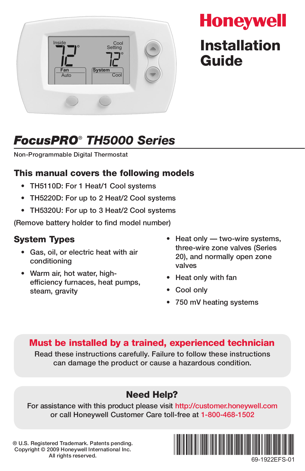 Pentax TH5000 Installation Manual