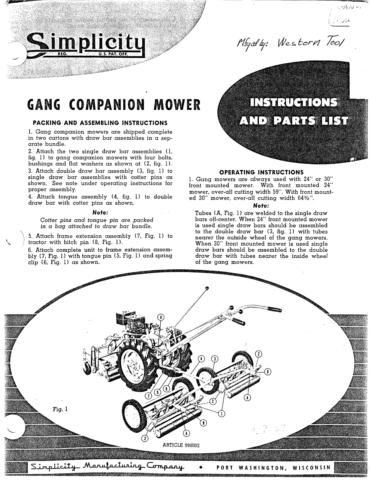 Simplicity 990002 User Manual