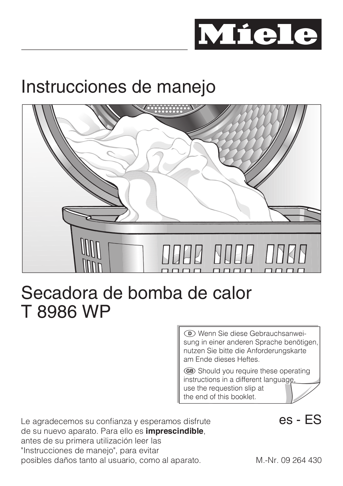 Miele T 8986 WP Operating instructions