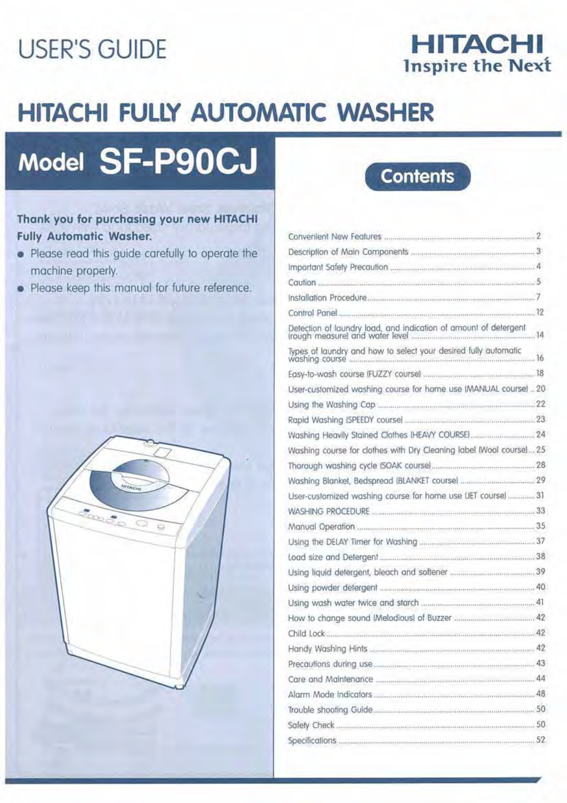 Hitachi SF-P90CJ User Manual