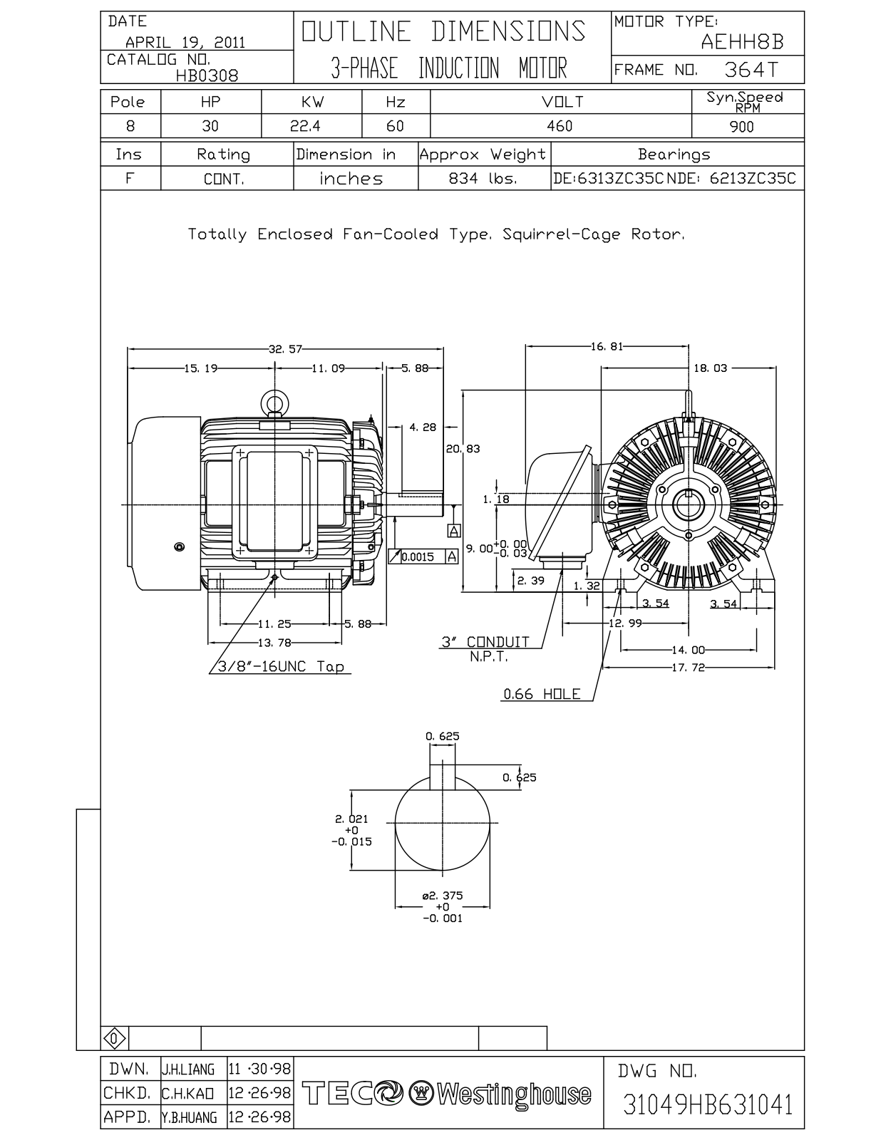 Teco HB0308 Reference Drawing