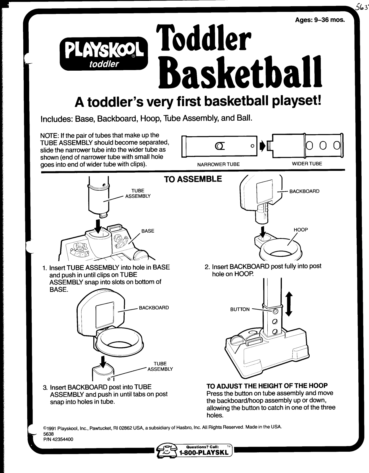 Hasbro TODDLER BASKETBALL User Manual