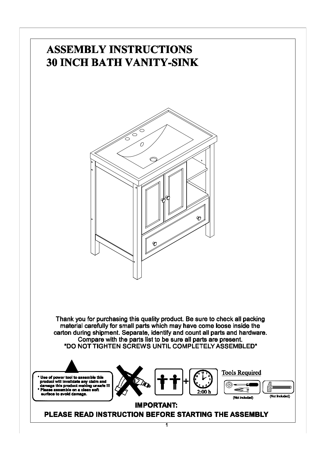 Aoche ACHE1884 Installation & Assembly - ManualMachine.com