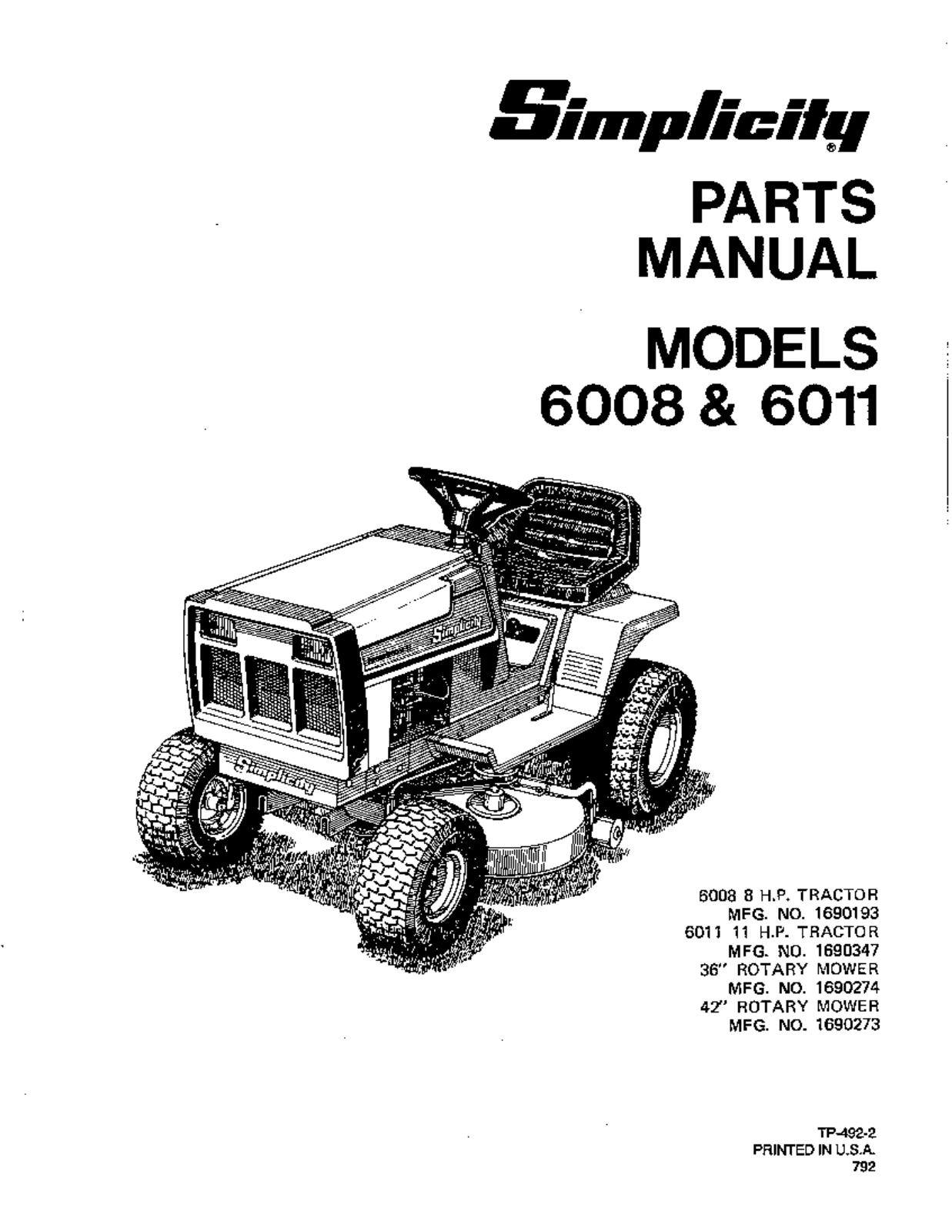 Simplicity 6011 User Manual