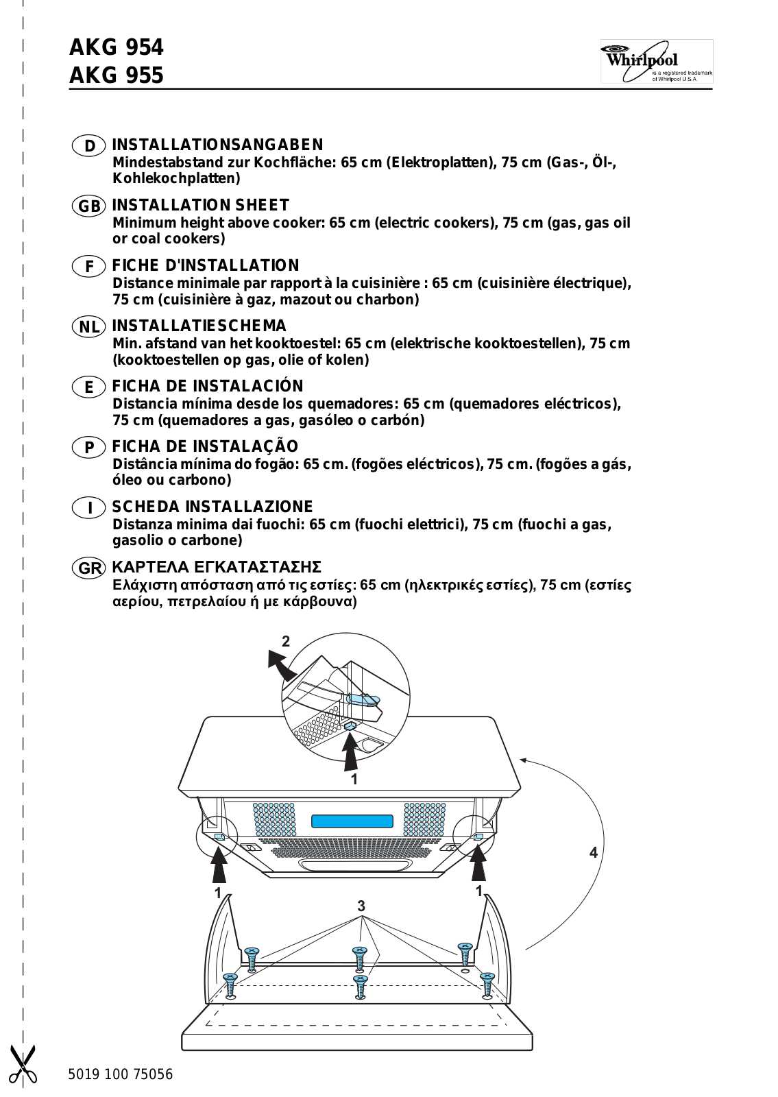 Whirlpool AKR 600 GY, AKG 954 WH, AKG 954 AV, AKR 607 GY, AKR 914 GY INSTRUCTION FOR USE