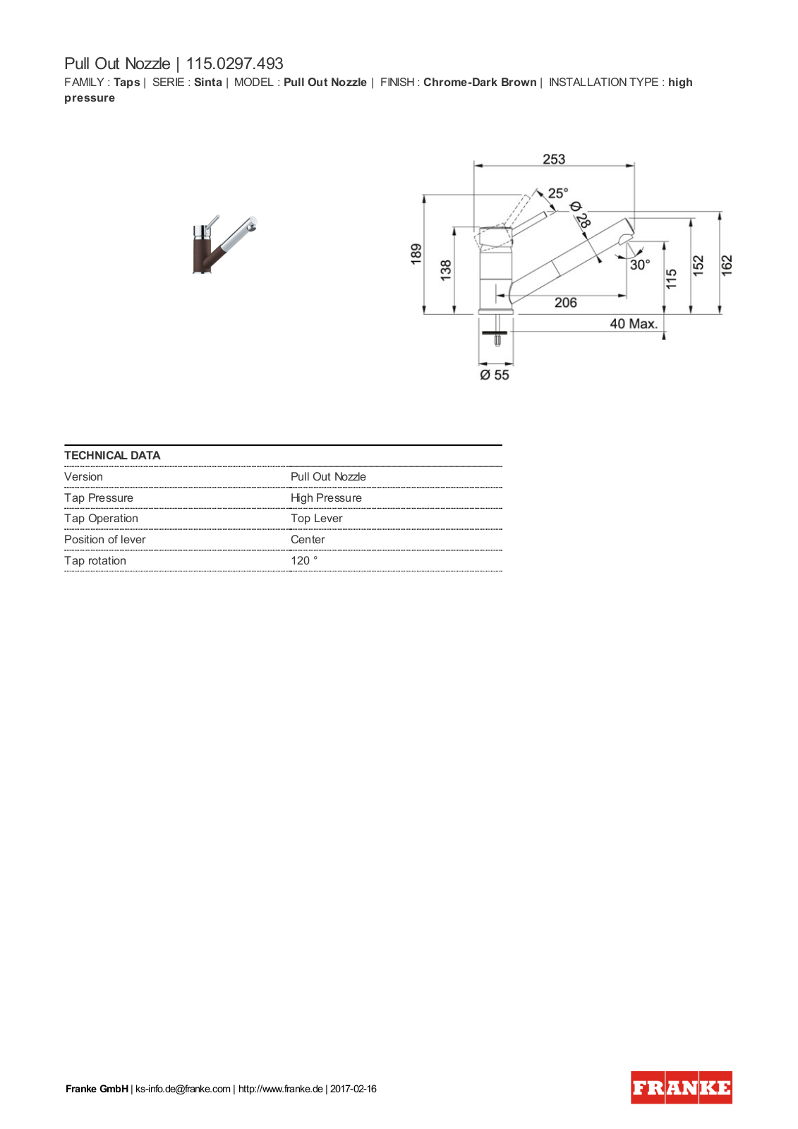 Franke 115.0297.493 Service Manual