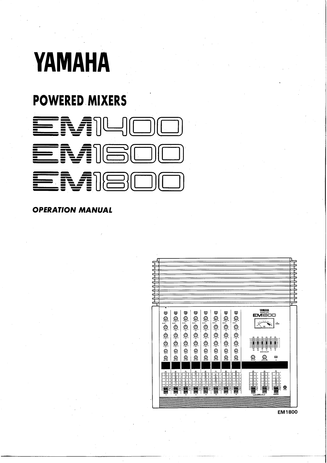 YAMAHA EM1400, EM1600, EM1800 User Manual