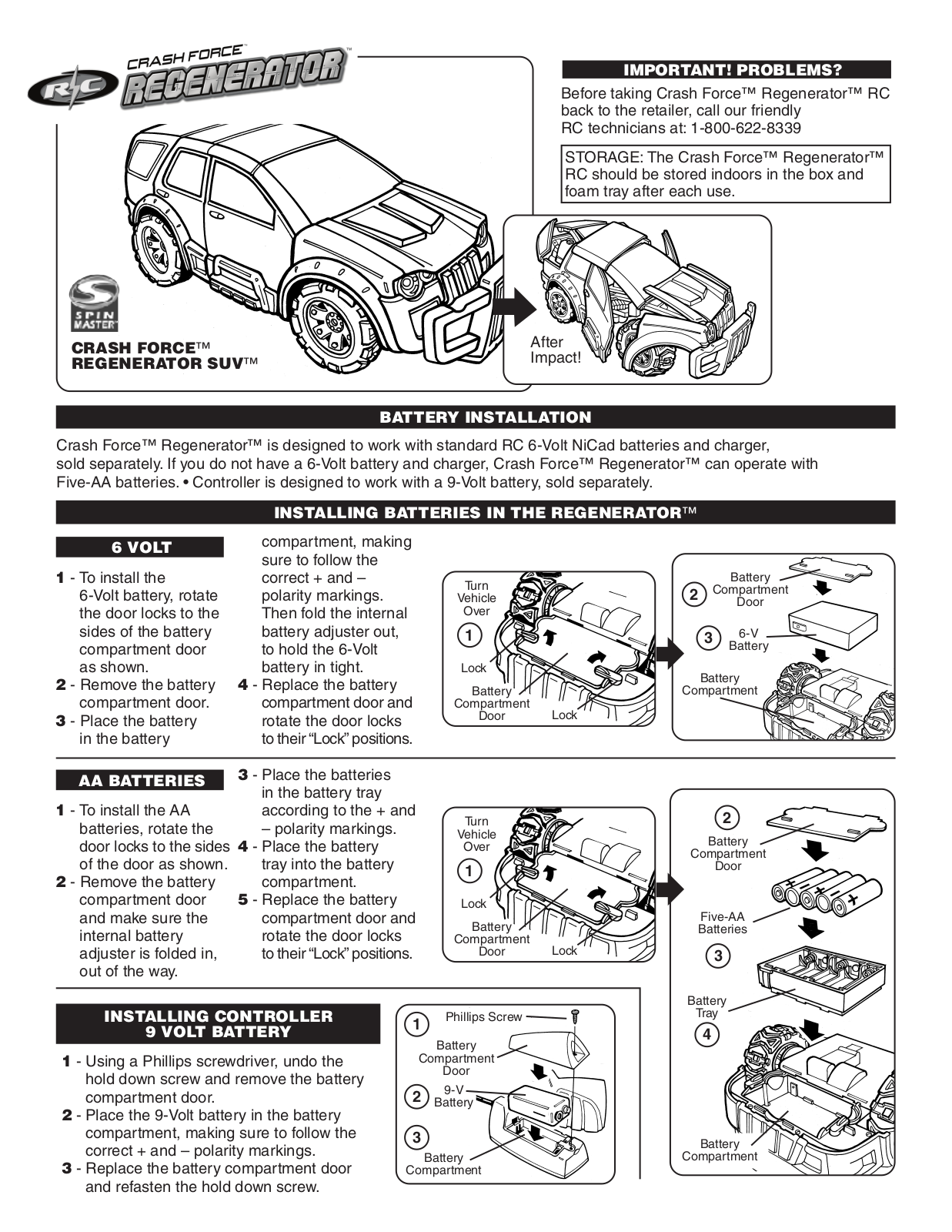 Spin Master Crash Force Regenerator User Manual