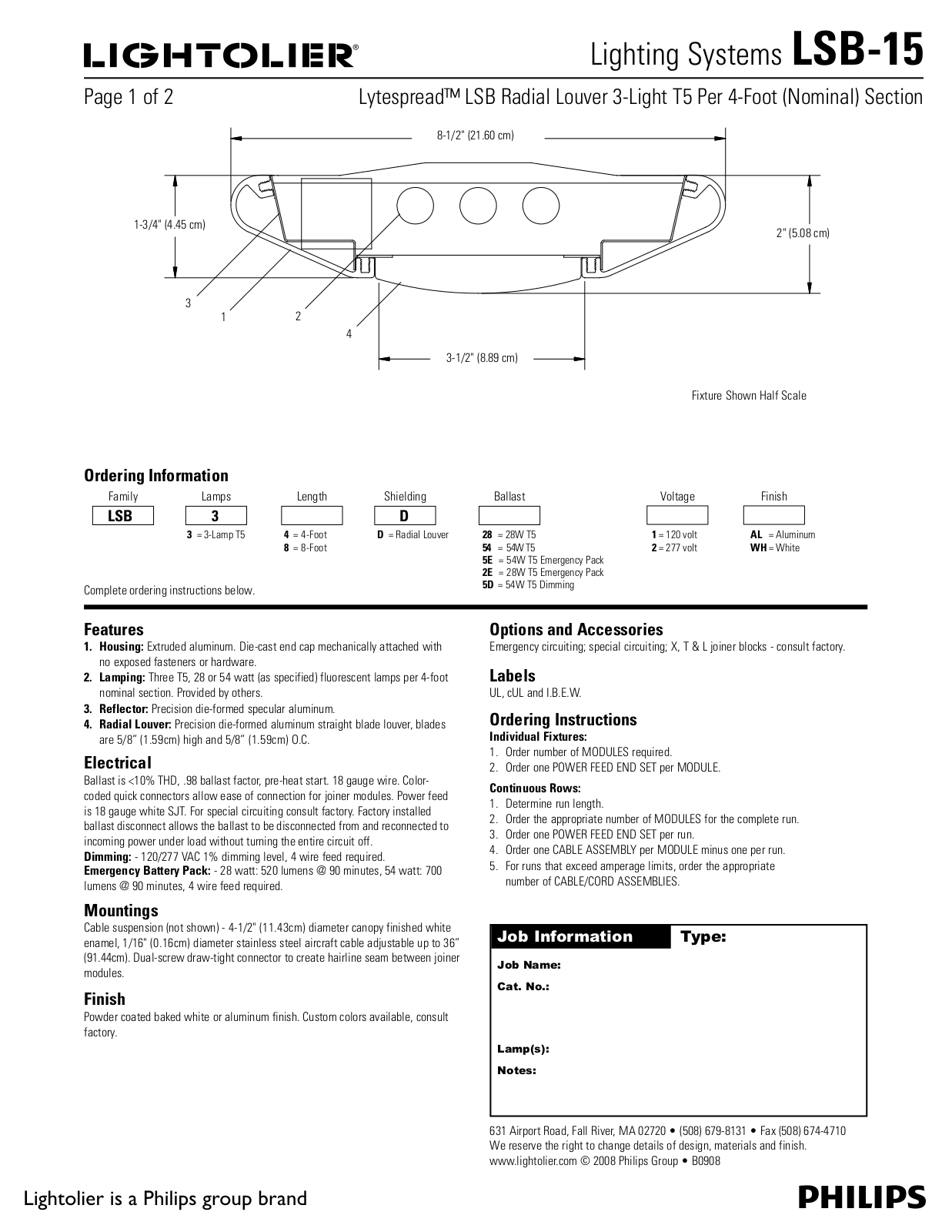 Lightolier LSB-15 User Manual