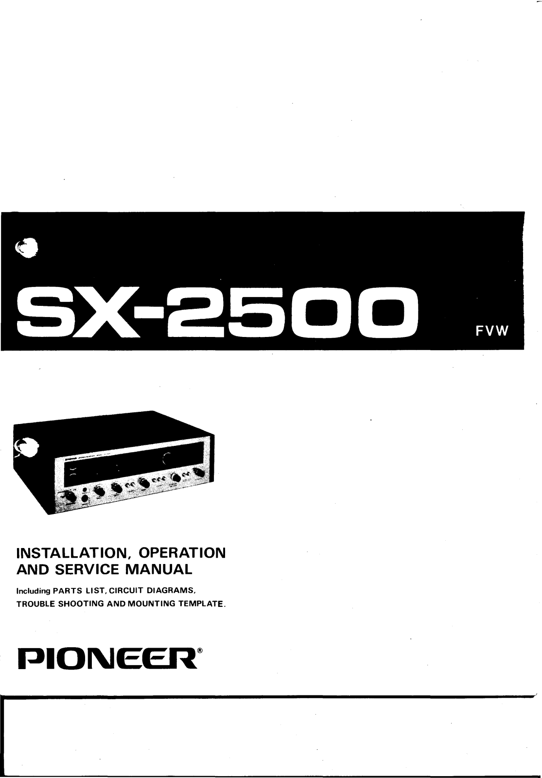 Pioneer SX-2500 Service manual