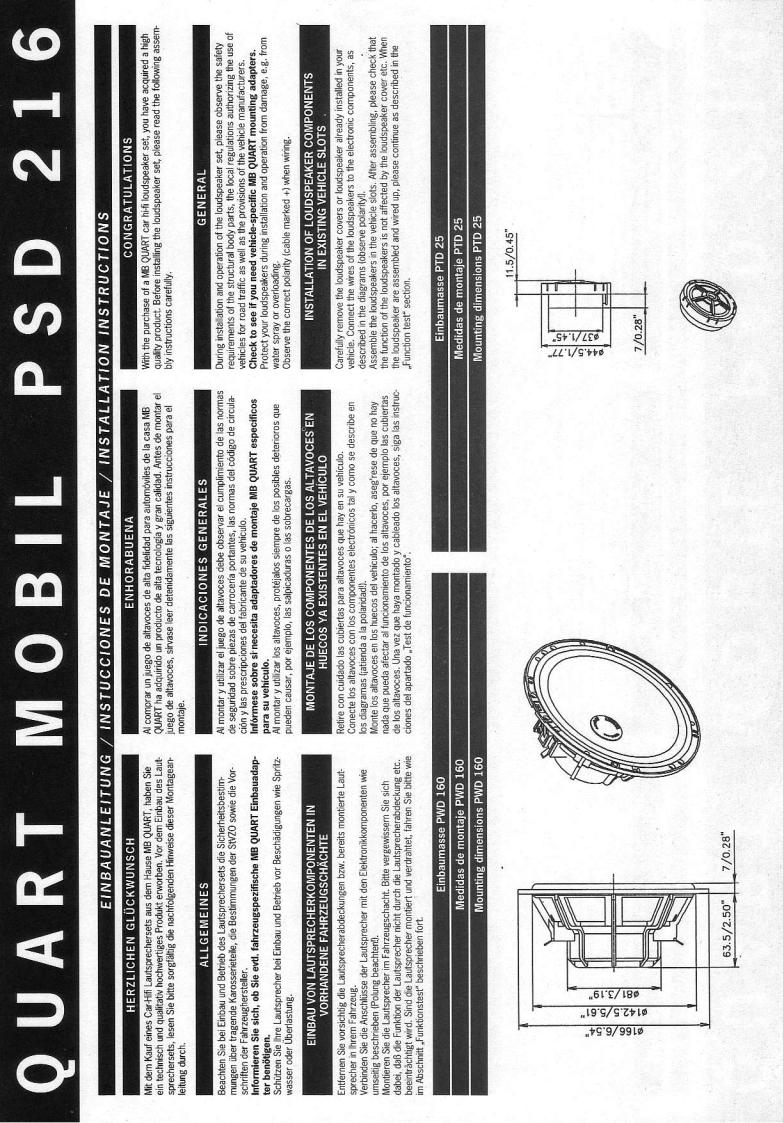 MB QUART PSD 216 User Manual