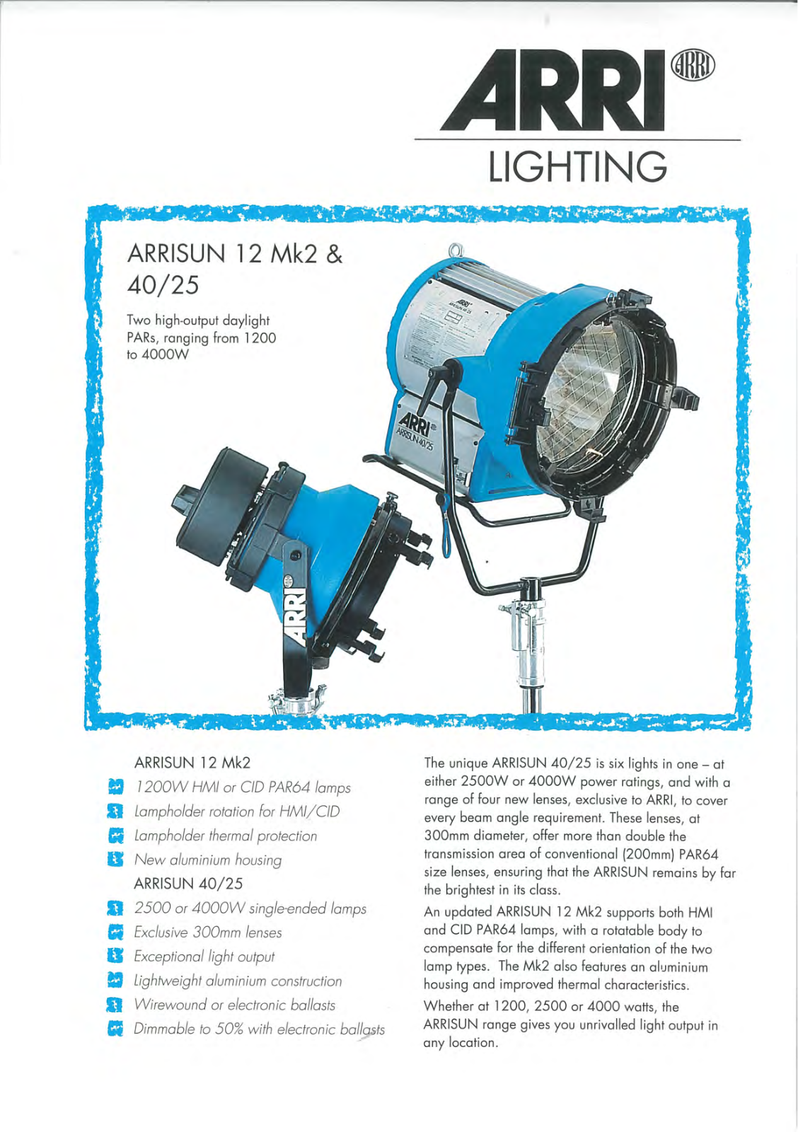Arri ArriSun Datasheet - ManualMachine.com