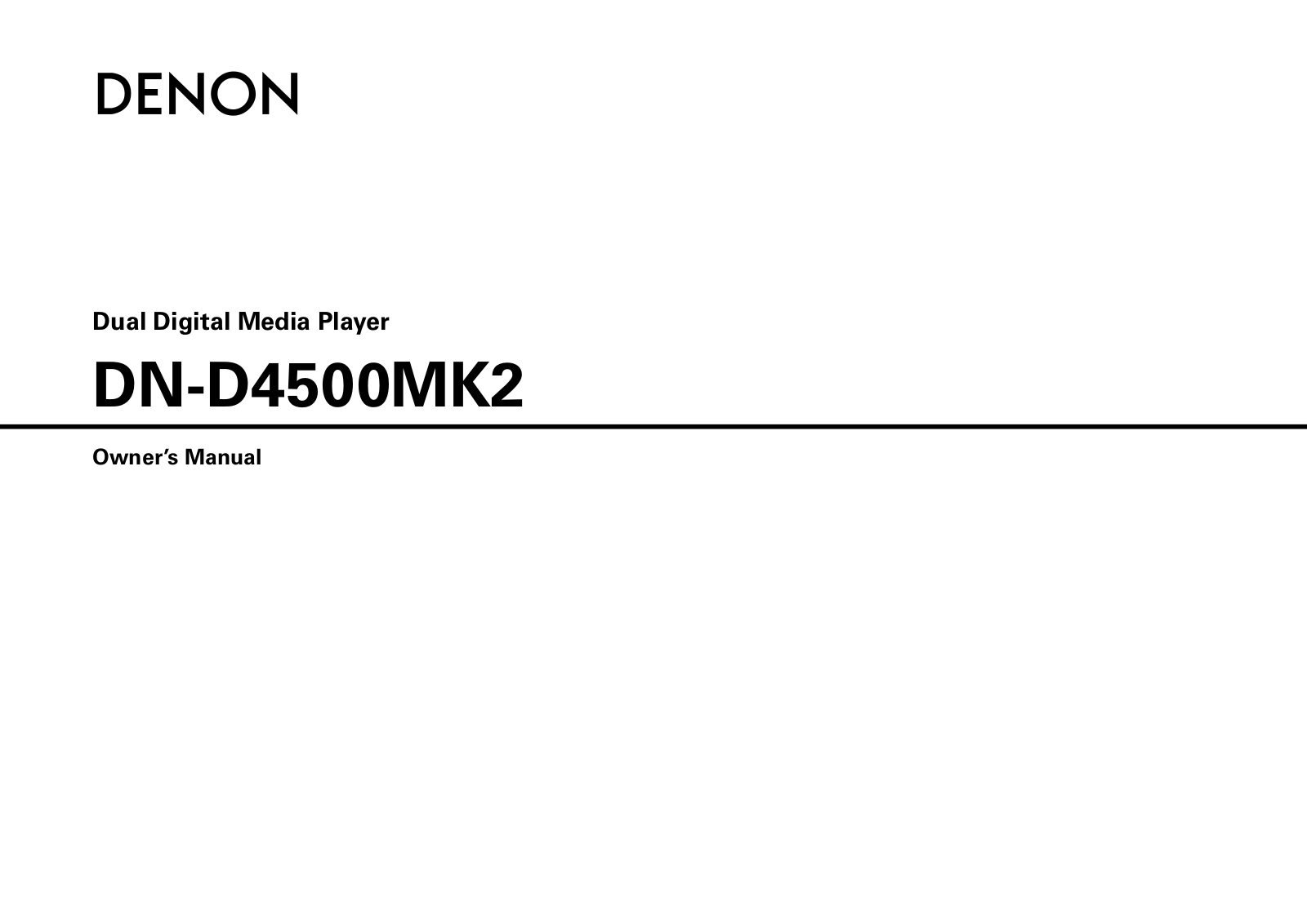 Denon DN-D4500MK2 Owner's Manual