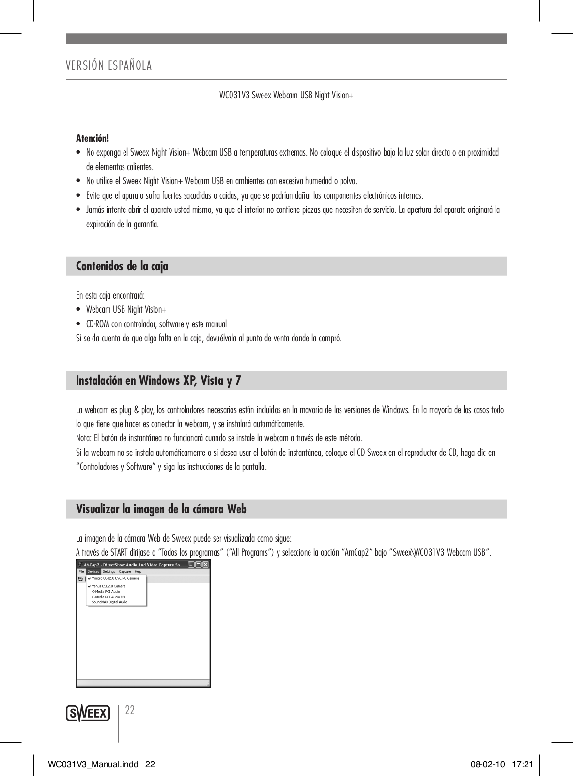 Sweex WC031V3 User Manual